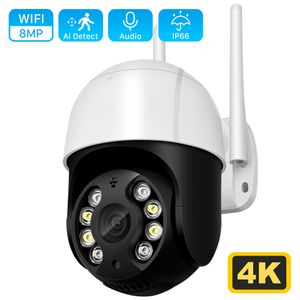 Dome-Kameras 8MP 4K Wifi Outdoor AI Menschliche Erkennung Auto Tracking PTZ IP Vollfarbe Nachtsicht Cloud CCTV Videoüberwachung 221117