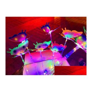 Party Decoration LED Byte Light Color Butterfly Stick blinkande Blinky Up Princess Wand Party Festival Night Decoration Birthday Dhhcn