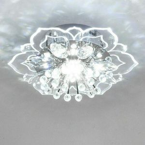 Żyrandole nowoczesne kryształowy sufit żyrandol LED LED 9W Lampa kształtu kwiatowa do wewnętrznego korytarza salonu
