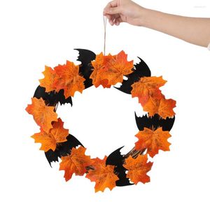 Fiori decorativi 1 pezzo 28 cm/40 cm ghirlanda di pipistrelli artificiali decorazioni di Halloween ghirlanda pendente per porta a muro