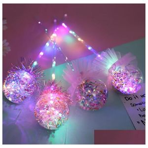 Party Favor Party Lightup Magic Ball Wand Glow Stick Witch Wizard Led Wands Rave Toy för födelsedagar Princess Costume Halloween Decor Dhnjp