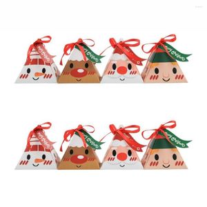 Gift Wrap 10pcs High Quality Party Decor DIY Christmas Supplies Cookies Pouch Pocket Santa Claus Paper Box Red Candy