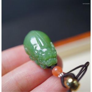 Kolye Kolye Hetian Jade Jasper Ispanak Yeşil Kolye