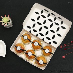 GRANTO DE GREST 100pcs Cupcake Box Cookie MoonCake Packaging Cake Boxes de papel Retângulo Hollow 22 14 5cm