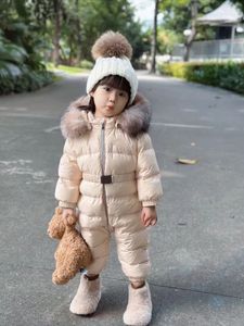 Winterkleidung Babyoveralls Säuglingsbabys Mädchen Jungen Gänsedaunen Schneeanzug Strampler Mit Kapuze Warme Oberbekleidung Jacke Overall Mantel conjuntos de menino