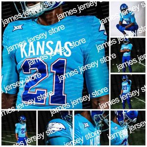 Abbigliamento da football universitario americano Kansas Jayhawks Maglia Ncaa College Jason Bean Jalon Daniels Ben Parster Miles Fallin Conrad Hawley Preston Kendrick Jack Codwell Ro