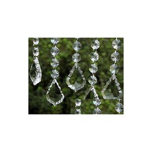 Dekoracje świąteczne przezroczyste akrylowe kryształowe zawieszki wiszące koraliki girlandy panel ścienny wystrój ślubny ekran Tassel świąteczny
