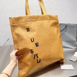 Kraft Paper Bag Tote Handväska shopping handväskor axel baksäckar sju land alfabetet brun kohud läder handväska mode bokstav