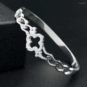 Bangle Fashion Stainless Steel Endless Love Infinity Chain Bracelet Plum Shape Rhinestone Ladies Party Jewelr