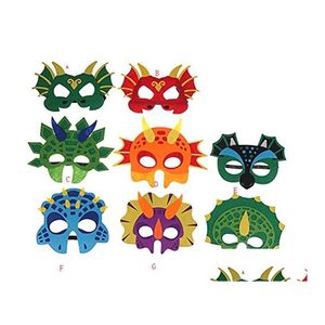 Party Masks Novelty Stegosaurus Dinosaur Felt Masks Kids Dress Up Costume Triceratop Face Mask Birthday Themed Party Gift Tyrannosau Dhr0B