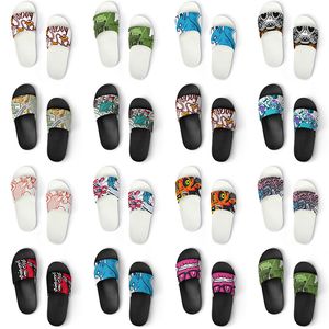 män kvinnor anpassade tofflor skor Artoon Animal Design Diy Word Black White Blue Red Mens Trainer 069