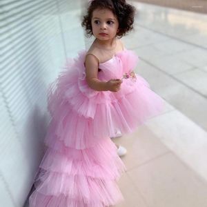 Girl Dresses Blush Pink Flower Dress For Wedding Cute 3D Flowers Princess Party Luxury Ball Gown Formal Pageant