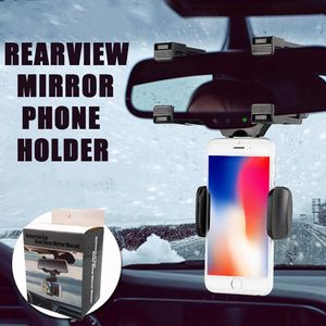 Rotatable and Retractable Car Phone Holders Car Rearview Mirror Bracket Multifunctional Adjustable Universal Phones Holder With Retail Package