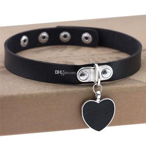 Chokers Gothic Heart Choker Collear воротник MTI регулируемые кожаные чокеры Женские ожерелья Rock Fashion Jewelry Drop Drow Pendant Dhbz9