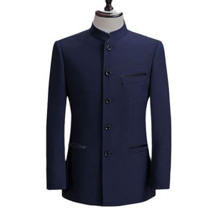 Feminino ternos blazers estilo chinês mandarim stand colar negócio casual casamento slim fit blazer massaceiro jaqueta masculina coat 4xl 221117