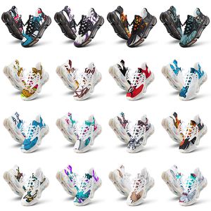 men women custom running shoes artoon animal design diy word black white blue red mens trainer 0132