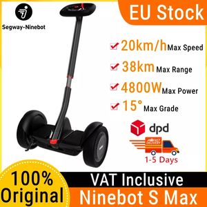 EU Stock NineBot av Segway S-Max Portable Smart Self-Balancing Electric Scooter med LED Light Compatible med Gokart Kit