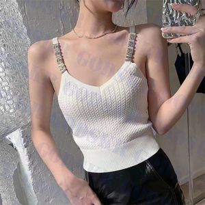 Diamond Letter Top Top Top Designer вязаный свитер Camis Sexy V Sect Sling Tops для женщин