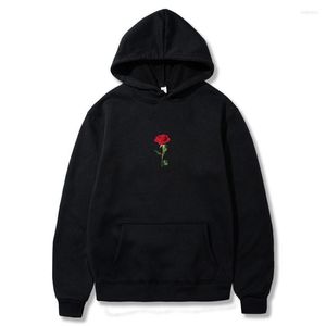 Erkek Hoodies Red Gül Baskı Harajuku Sweatshirt Erkek Kadın Moda Sokak Giyim Sıradan UNISEX KÜÇÜK KAZANIM KIŞ BAŞLANDI