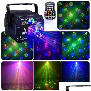 Oświetlenie laserowe DJ Disco Laser Lighting Dźwięk LED Aktywowany RGB Party Light STROBE Projector Lampa na rodzinnym ślubie DHG2V