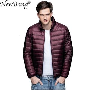 Męska Down Parkas Bang Brand Winter Jacket Ultra Light Men Men Windbreaker Feather Man Lekka przenośna ciepła płaszcz 221117