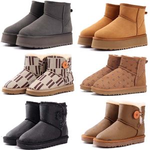 Botas de grife meia bota de bota grossa sapatos de moda de moda algodão tecido de inverno outono neve homens mulheres uggitys