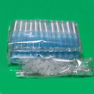 100PCS Clear ML Empty Lip Gloss Tube Blue Elegant Plastic Liquid Lipstick Container Black DIY Round Lipgloss Bottle286l