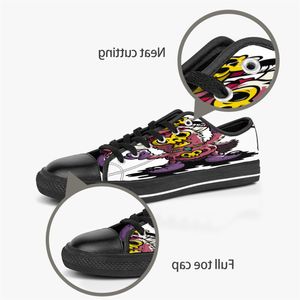 Männer Frauen DIY Custom Shoes Low Top Canvas Skateboard -Sneaker Triple Black Customization UV -Druck Sport Sneaker KELE183