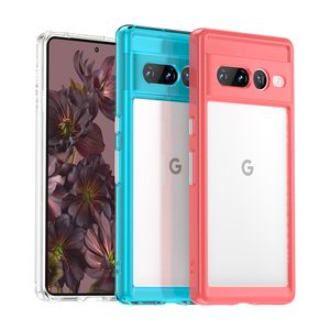 Acrylic Cases For Google Pixel 8 8A 7A 7 Pro Colorfull Kickstand Shockproof Armor Phone Cover Case Fundas