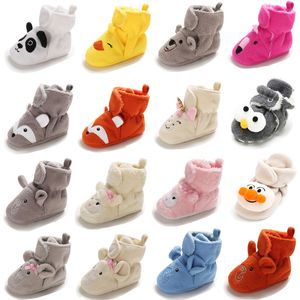 First Walkers Baby Shoes Socks Boy Girl Booties Winter Warm Animal Face Crawl Antislip Toddler Prewalkers Soft Infant born Crib 221117