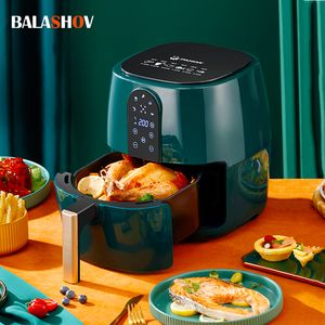 Air Fryers 220V Multi Electric Air Fryer 4.5L 6L Large Capacity Smart Automatic Household 360°Baking LED Touchscreen Deep Fryer without Oil 221117