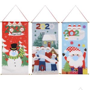 Рождественские украшения мультфильм маска рождественские украшения садовые флаг подвесные флаги праздничный отдых домик дворовые баннеры домашний декор подарок d dhndo