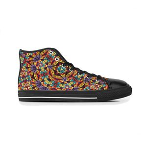 DIY Custom Buty Men Classic Canvas High cięcie deskorolka Casual UV Printing Drukowanie granatowe sportowe trampki Wodoodporne moda na zewnątrz Akceptuj Dostosowanie