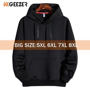 Herren Hoodies Sweatshirts Schwarz Plus Größe 5XL 6XL 7XL 8XL Langarm Mit Kapuze Streetwear Männlich Frühling Herbst Casual 221117