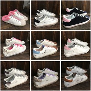 Scarpe da ginnastica Super Star di marca Italia Designer Donna d'oro Scarpe casual rosa caldo Scarpe da uomo Superstar sporche con paillettes bianche classiche di lusso