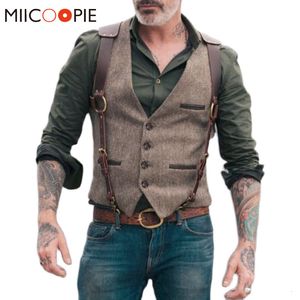 Mens Vests Retro Patchwork Imation Leather Vest Jackets Одиночная грудь для мужчин Костюма Business Slim Fit Costume Gilet Homme 221117