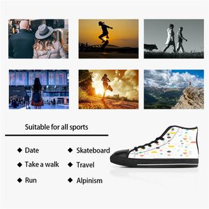 Gai Gai Men Men Custom Shoes Designer Canvas Women Sneakers Hand Painted Orange Fashion Mid Cut Trainers