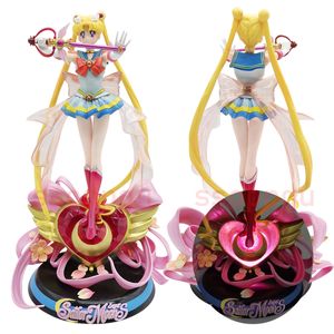 Funny Toys CM Sailor Moon Mars Jupiter Tsukino Usagi Princess Serenity Anime Girl PVC Action Figure Toy Light Game Collectible