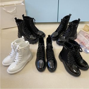 Rois Boots Martin Boot Combat Shoes 디자이너 발목 가죽 나일론 이동식 파우치 부티 영감을받은 여성 크기 35-40