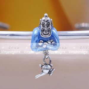 925 Sterling Silver Genie & Lamp Charm Bead Fits European Pandora Style Jewelry Charm Bracelets