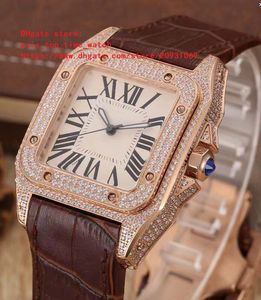 Classic multi style Super Quality Men' s Wristwatches sapphire 40mm dial Luminous real 2813 movement Rose gold set Diamond case Leather strap business Men's watches