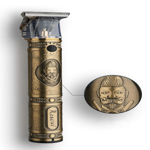 USB ricaricabile barbiere oro maschi elettrici Terrimmer a olio retrò Testa per capelli T9 Cutter di barba professionale280e