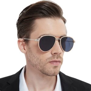 Hochwertige Ct325S klassische Pilotensonnenbrille für Herren, UV400 HD-Linse, Metall, Titan, Bigrim, polarisierte Brille, 59-19-145, für Korrektionsbrillen, komplettes Etui
