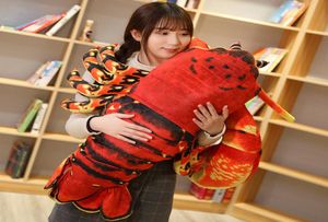 Simulatie Animal Crayfish Plush Toy Giant Realistische kreeft poppen kussen Pography Food Props Gift Decoration 47inch 120cm Dy508
