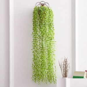 Decorative Flowers Wreaths Artificial Green Leaf Rattan Single Wicker Simation Wall Hanging Home Decoration Drop Delivery Garden F Dhchu