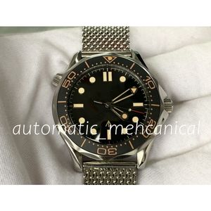 U1f Factory Orologio da uomo 42mm Dimensioni quadrante nero Diver 007 Edizione Master No Time to Die Movimento meccanico automatico Orologi da uomo Cinturino in acciaio Orologi da polso sportivi