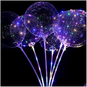 Outros suprimentos de festa do evento 10/20pcs 20 polegadas LED BALOLON HELIUM para inflar balões de casamento de festas de aniversário de casamento Ballon dhqp6