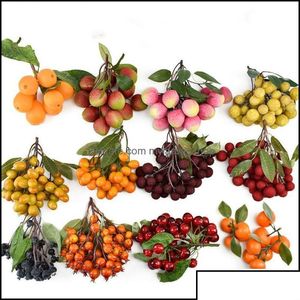 Party Decoration Party Decoration Artificial Fake Fruit Home Simation Orange Ornament Craft Pography Props Bayberry Stberry Olive Dr Dhuz3