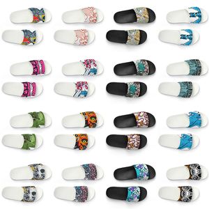 women custom men slippers shoes artoon animal design diy word black white blue red mens trainer 341