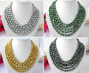 Chains Long 100 "8-9mm Baroque Freshwater Pearl Necklace Noble Gift